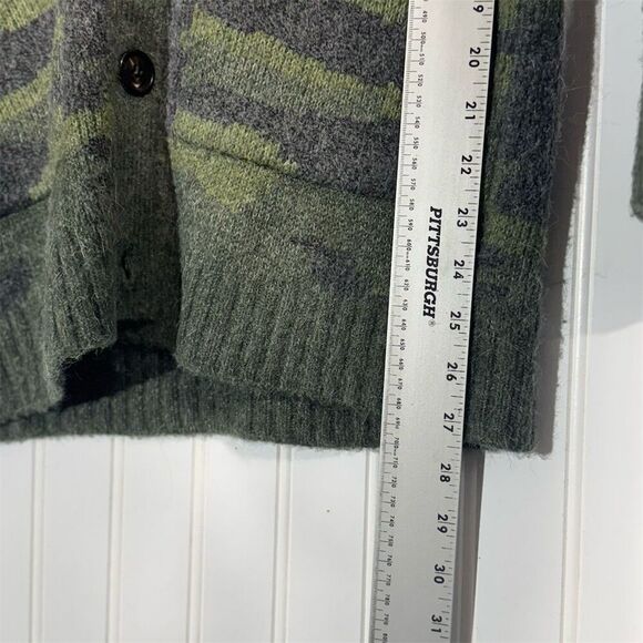 Rails Runi Green Camo Alpaca Wool Blend Cardigan Sweater Small Grunge Cozy - Picture 7 of 10